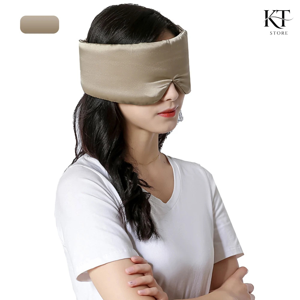 Ultra-Soft Mulberry Silk Sleep Eyepatch, Total Blackout for Travel