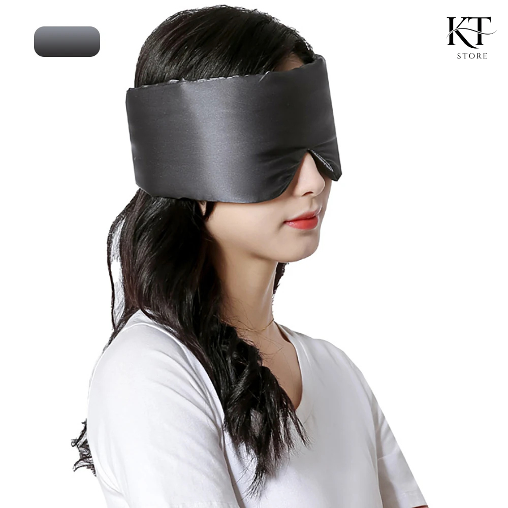 Ultra-Soft Mulberry Silk Sleep Eyepatch, Total Blackout for Travel