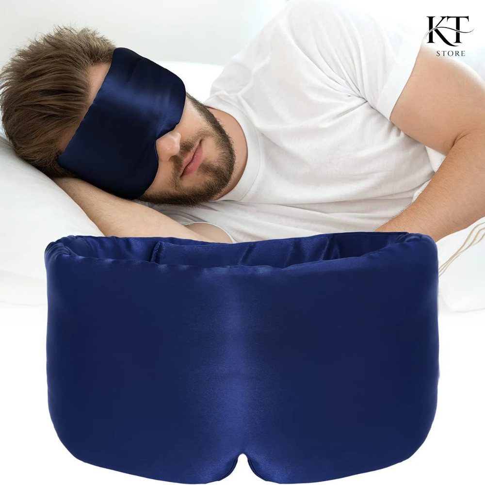 Ultra-Soft Mulberry Silk Sleep Eyepatch, Total Blackout for Travel