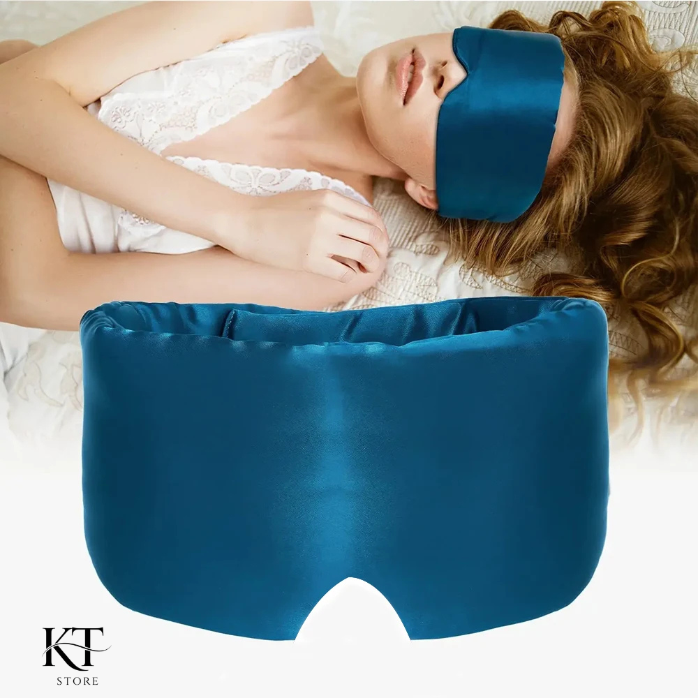 Ultra-Soft Mulberry Silk Sleep Eyepatch, Total Blackout for Travel