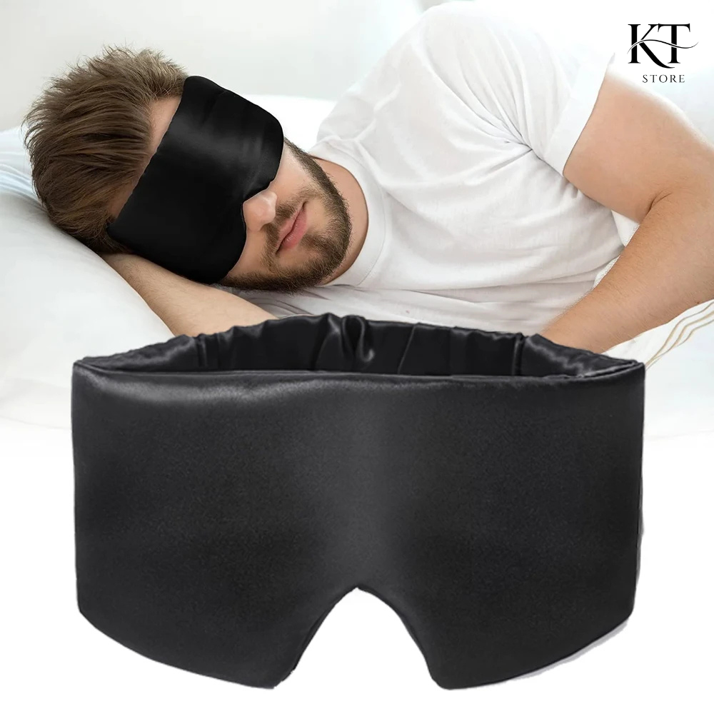 Ultra-Soft Mulberry Silk Sleep Eyepatch, Total Blackout for Travel