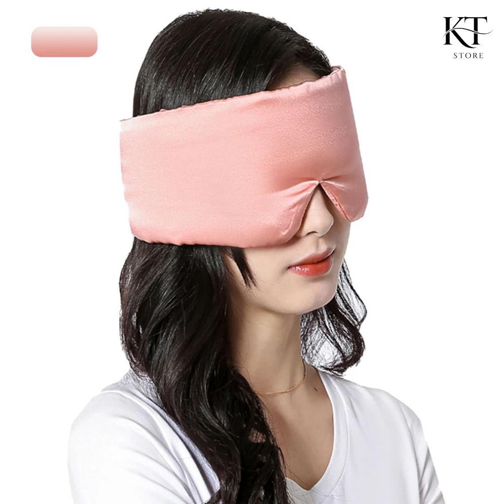 Ultra-Soft Mulberry Silk Sleep Eyepatch, Total Blackout for Travel