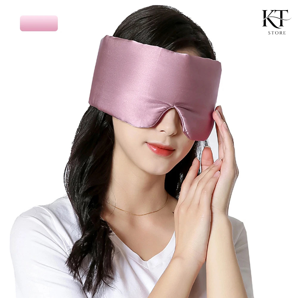 Ultra-Soft Mulberry Silk Sleep Eyepatch, Total Blackout for Travel