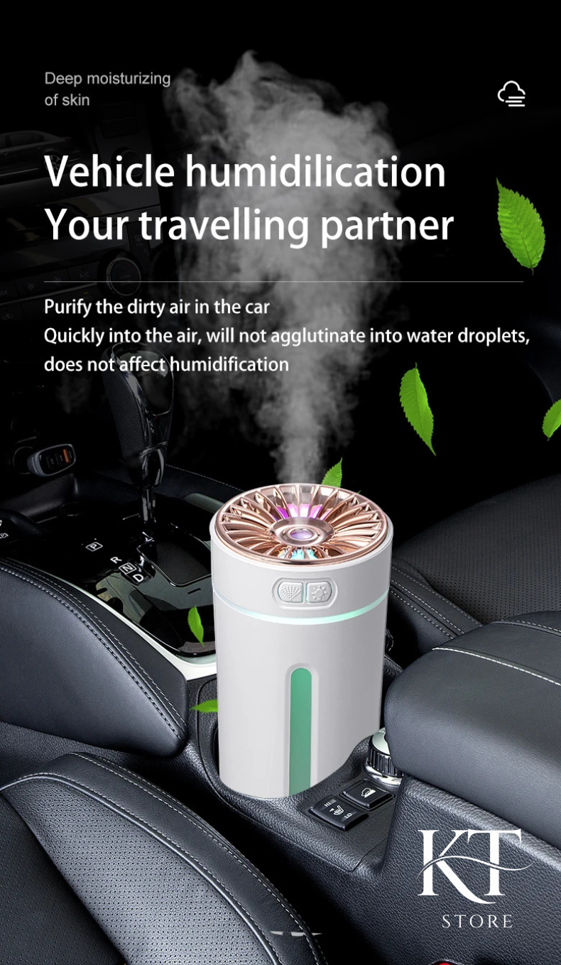 Lifeala Car Humidifier with RGB LEDs, USB/Rechargeable