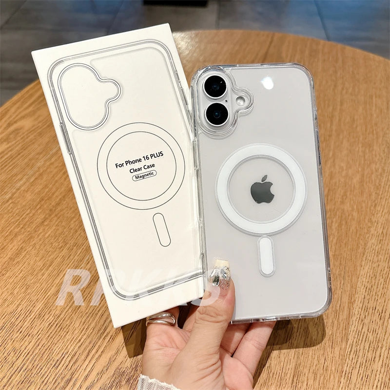 Transparent For Magsafe Magnetic Wireless Charge Case For Iphone