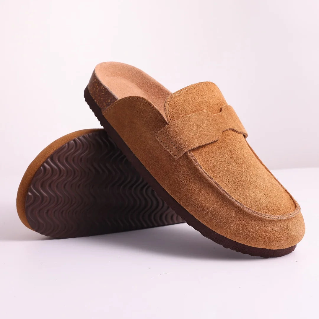 Litfun Women's Fashion Cork Suede Clogs with Arch Support