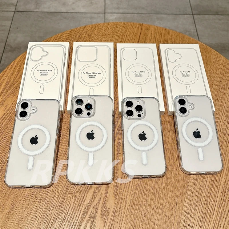 Transparent For Magsafe Magnetic Wireless Charge Case For Iphone