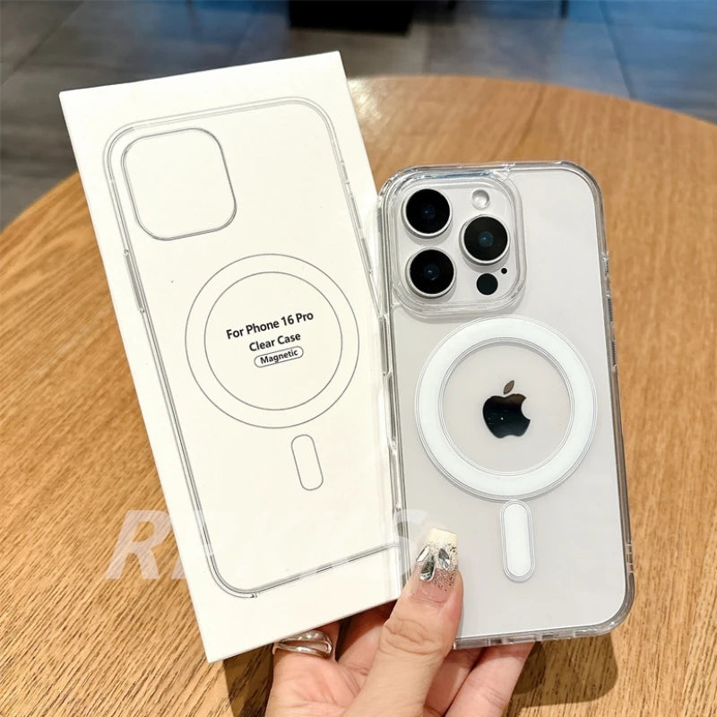 Transparent For Magsafe Magnetic Wireless Charge Case For Iphone