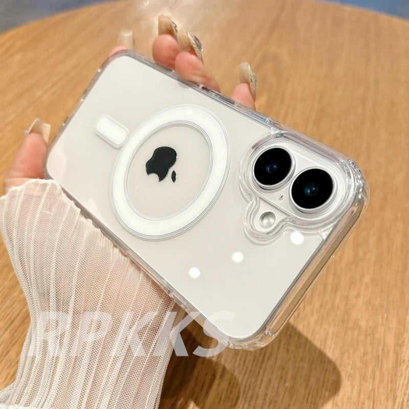 Transparent For Magsafe Magnetic Wireless Charge Case For Iphone