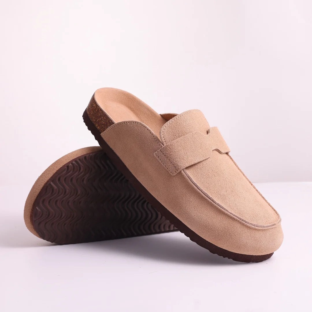 Litfun Women's Fashion Cork Suede Clogs with Arch Support