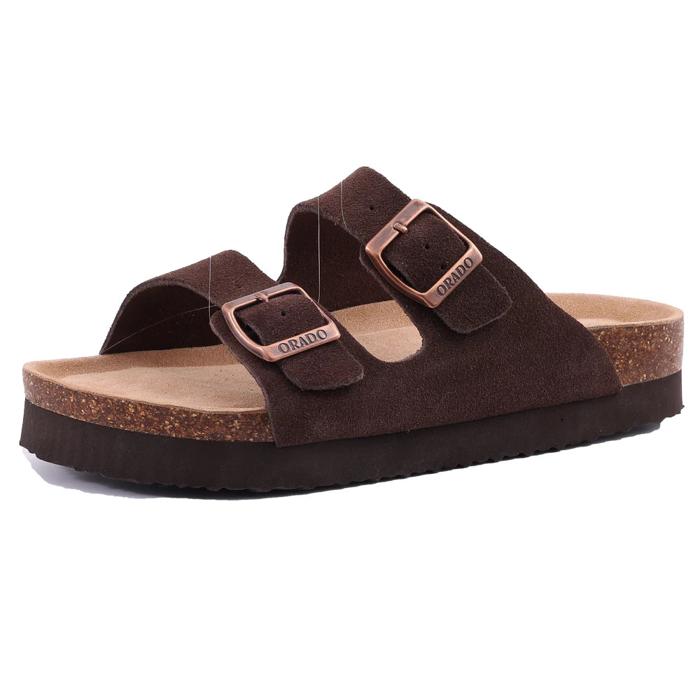 Litfun Women's Fashion Cork Suede Clogs with Arch Support