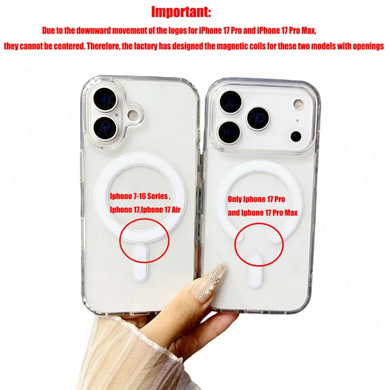 Transparent For Magsafe Magnetic Wireless Charge Case For Iphone