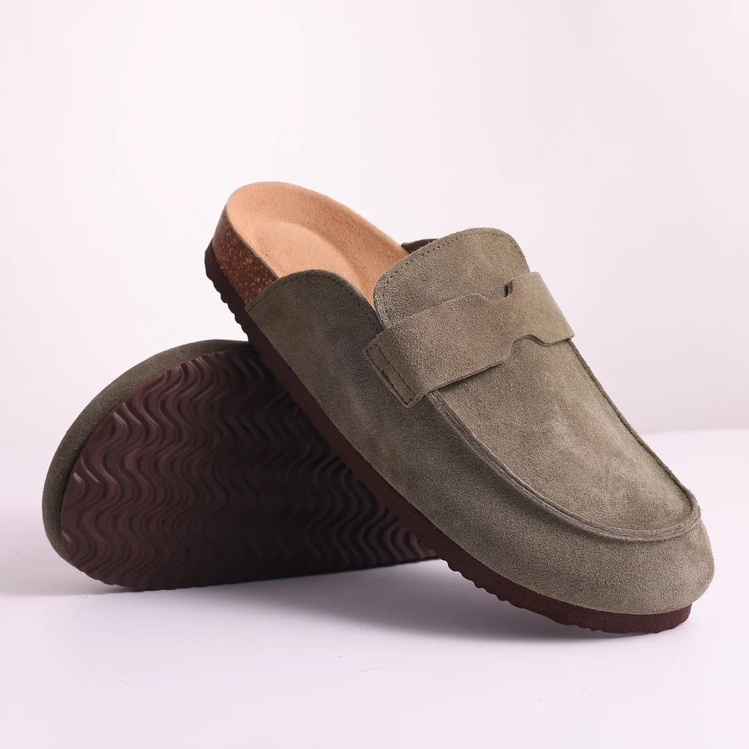 Litfun Women's Fashion Cork Suede Clogs with Arch Support