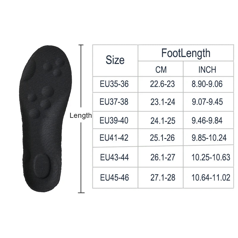 High-Elasticity Sport Insoles - Arch Support, Shock Absorption, Deodorant