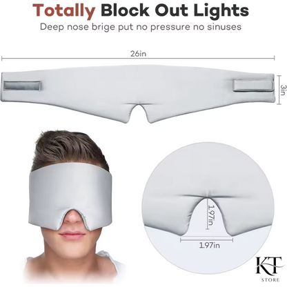 Ultra-Soft Mulberry Silk Sleep Eyepatch, Total Blackout for Travel