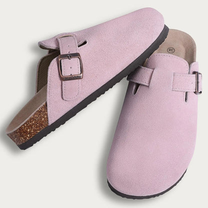 Litfun Women's Fashion Cork Suede Clogs with Arch Support