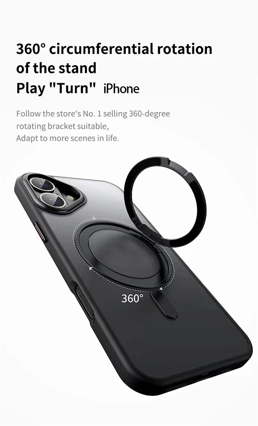 MagSafe Compatible 360° Rotatable Bracket Case for iPhone