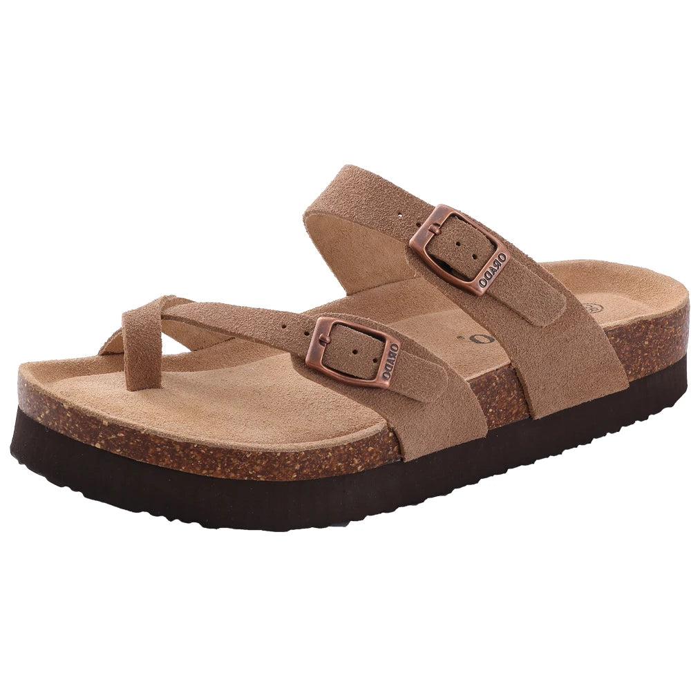 Litfun Women's Fashion Cork Suede Clogs with Arch Support