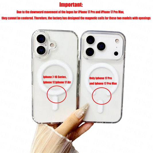 Transparent For Magsafe Magnetic Wireless Charge Case For Iphone