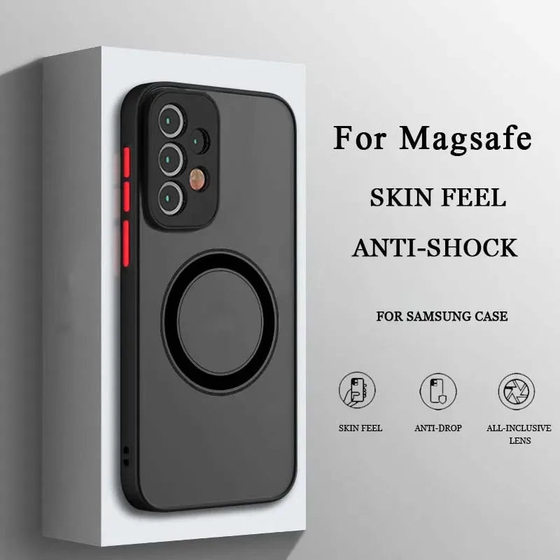 Shockproof Matte Clear MagSafe Case for Samsung S22 S23 S24
